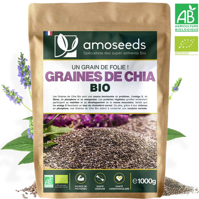 Graines de Chia Bio amoseeds specialiste des super aliments Bio