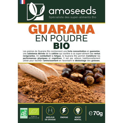 Guarana en Poudre Bio amoseeds specialiste des super aliments Bio