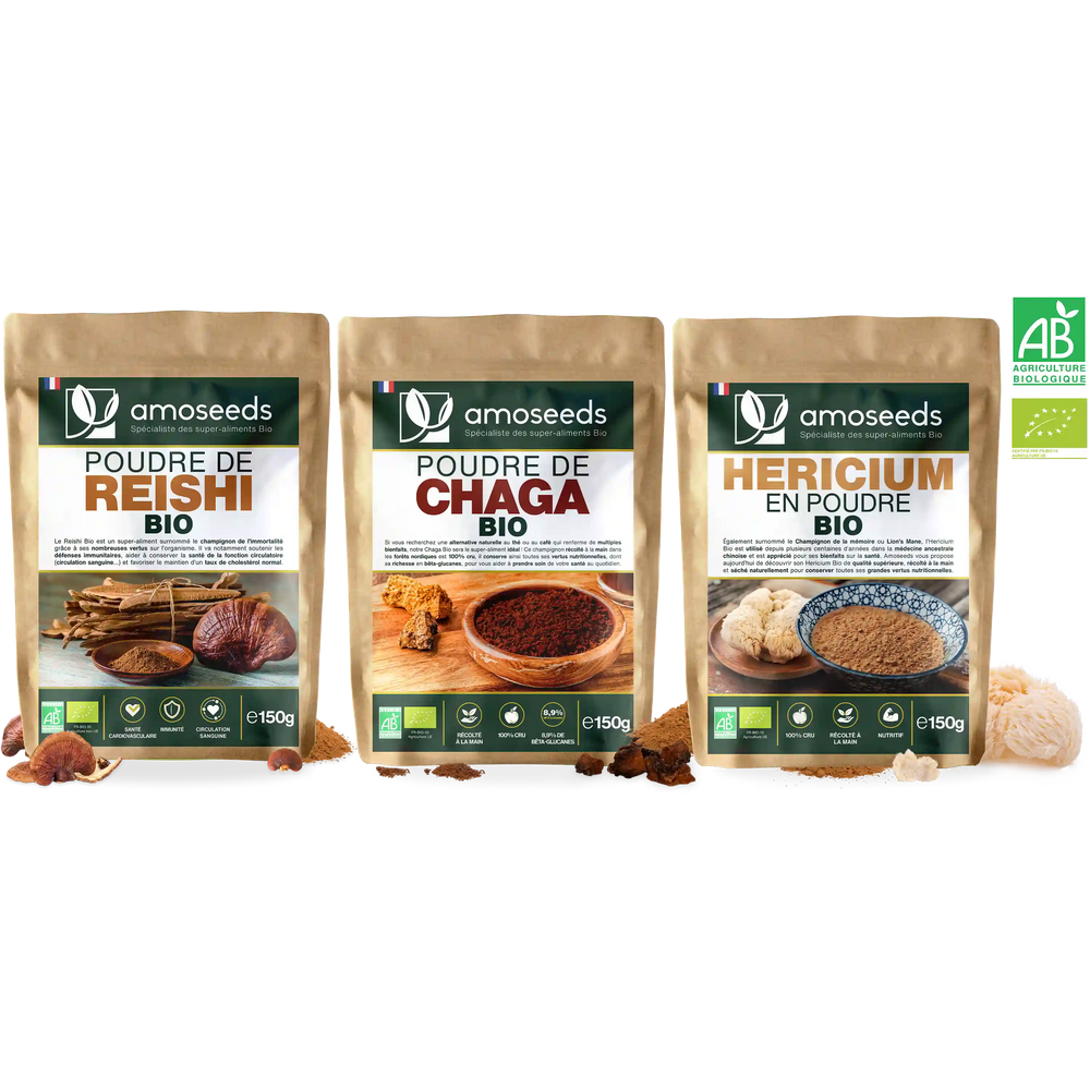 Pack Champignons amoseeds specialiste des super aliments bio