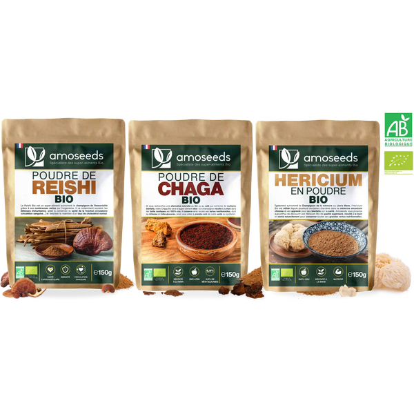 Pack Champignons amoseeds specialiste des super aliments bio
