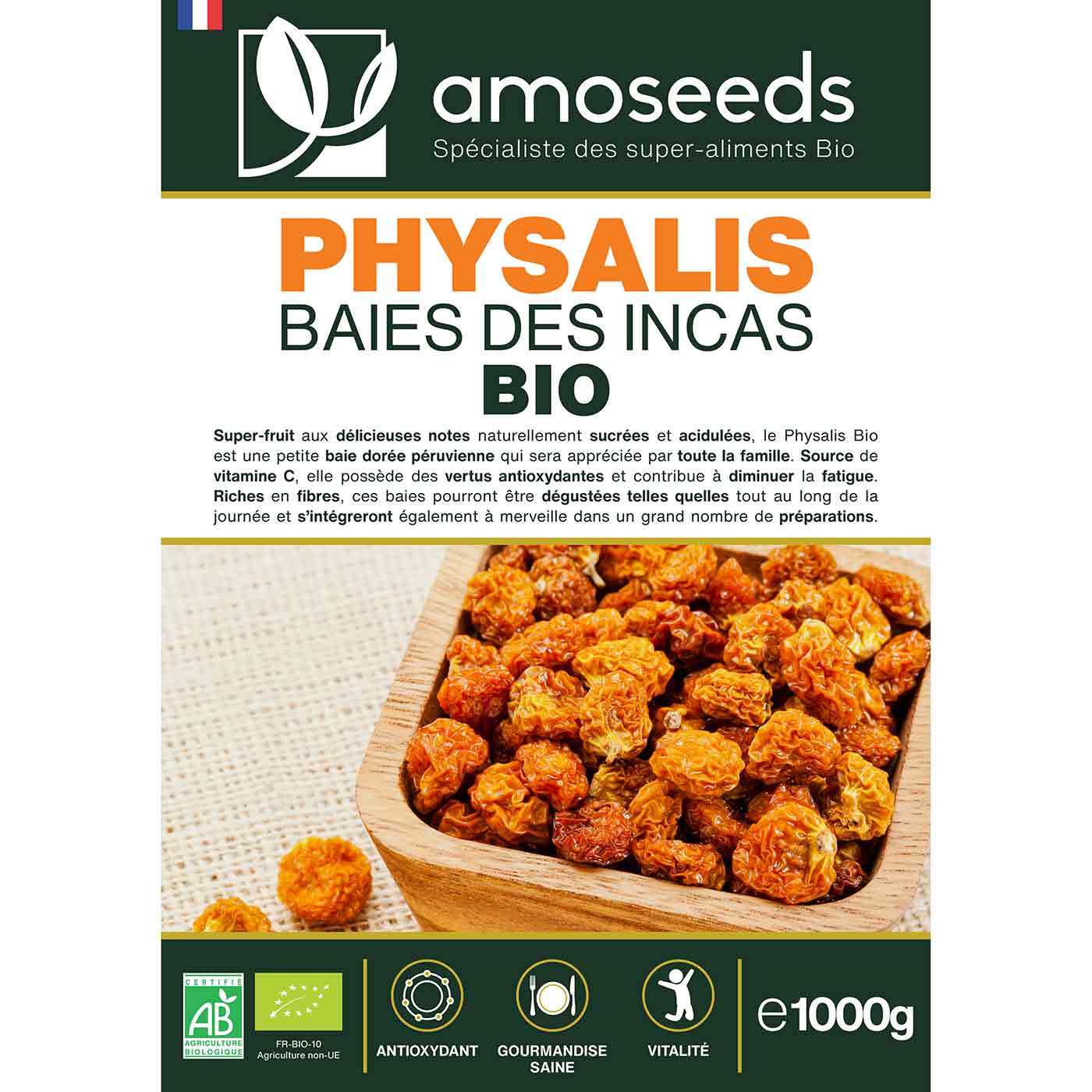 Physalis baies incas bio 1KG amoseeds specialiste des super aliments bio